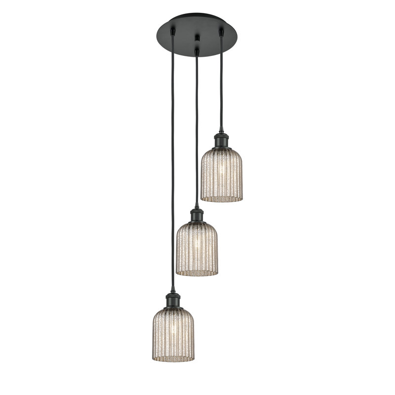 Fiennes 3 - Light Cluster Pendant, Matte Black, Clear