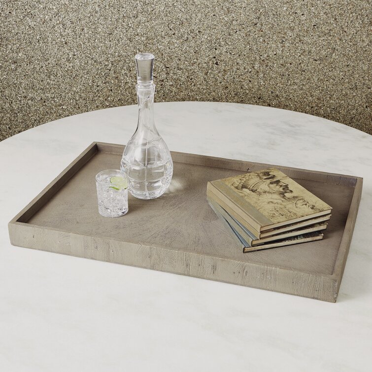 Global Views Plaid Etched Tray-Antique Brass - Wayfair Canada