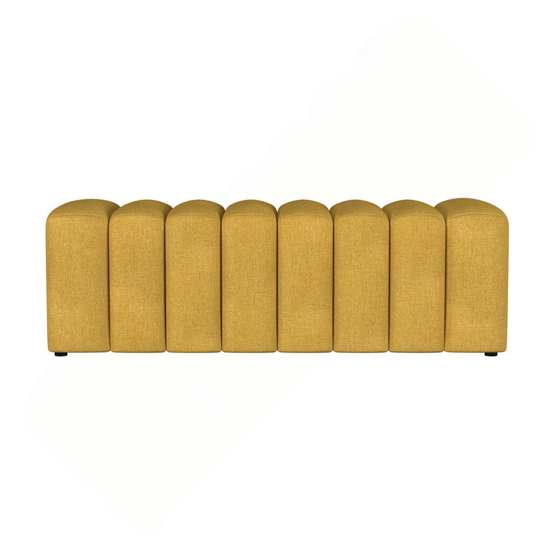 Fabric Upholstered Tufted Accent Bench, Mustard Yellow