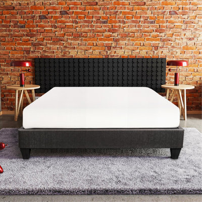 Contemporain 14 po Base de matelas plateforme, base de lit tapissier grand format, gris foncé