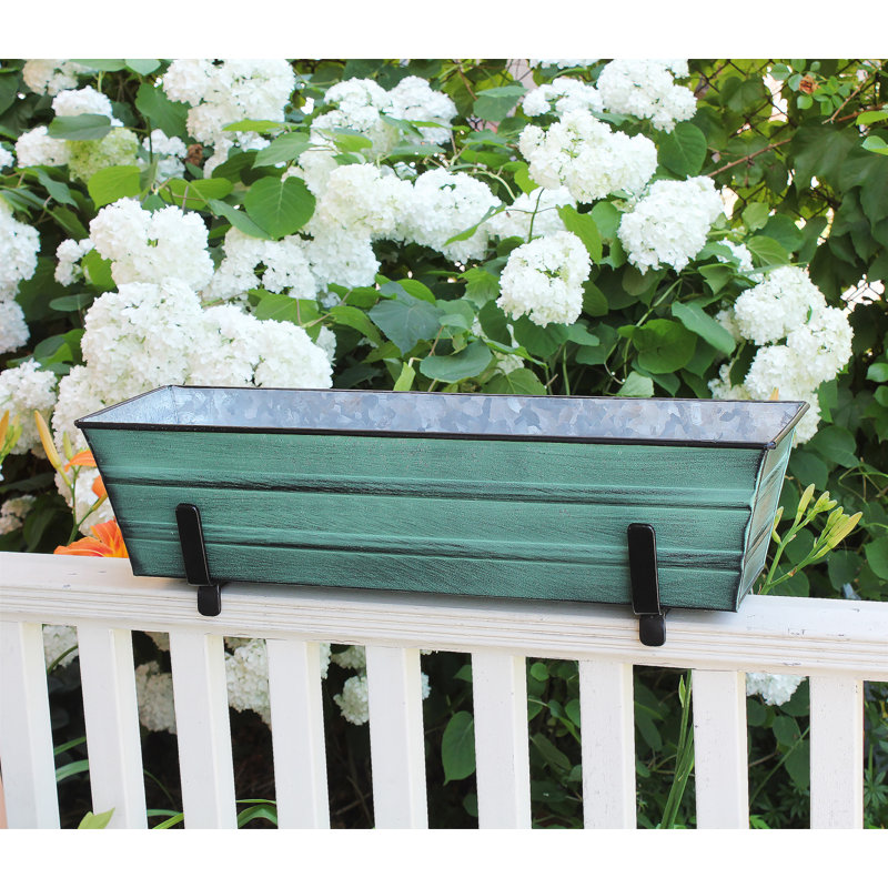 Black Steel 6-Inch Flower Box Rail Bracket for 2x4 Railings