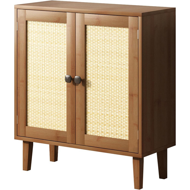 Buffet en bambou avec 2 portes, brun châtaignier et bambou