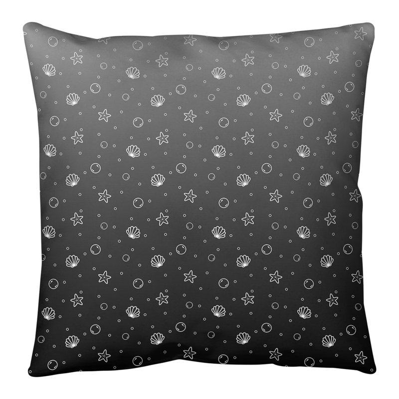 Coussin de sol Katelyn Elizabeth, H 28 po x l 28 po, Noir