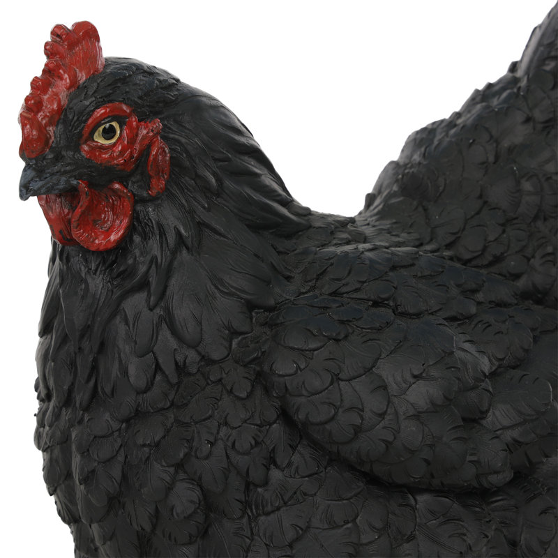 Chicken Animals Garden Statue, Black