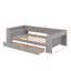 Lit de jour simple avec tablettes, tiroirs et station de charge-524623486