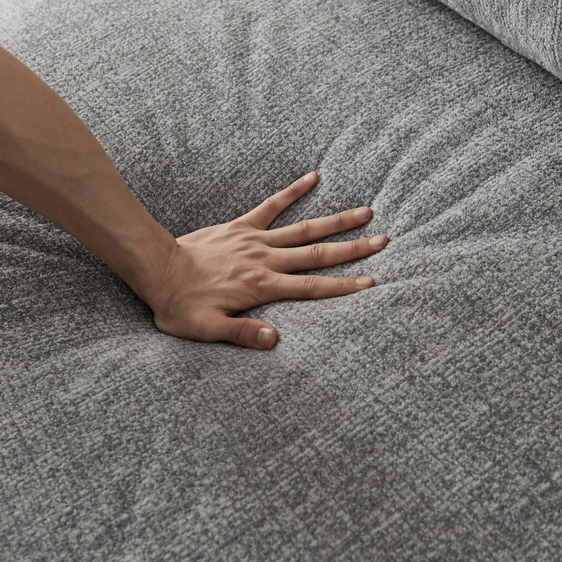 Gris 3 places avec tissu chenille, sans assemblage, peu encombrant pour un appartement, éponge et ressorts ensachés, nettoyage à fermeture à glissière confortable, espaces confortables idéaux, entretien