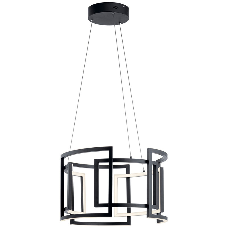  Lustre tambour unique à 3 lumières DEL, H 14,75 po x l 23,5 po x P 23,5 po