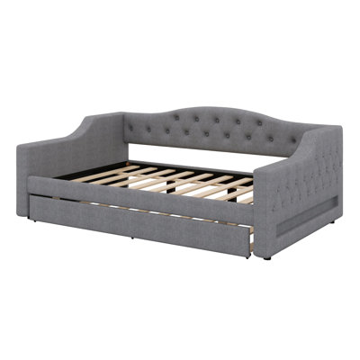 Upholstered Daybed With LED Belt And Trundle