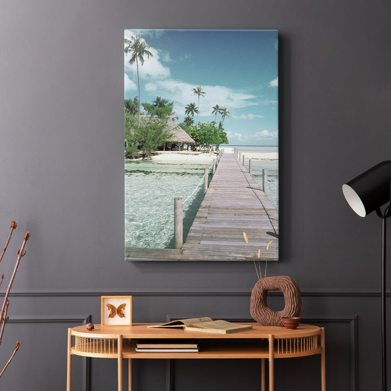 Plage de Tahiti - Cavas enveloppés de galerie, H 48 po x l 32 po