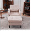Ensemble de fauteuil rembourré beige et repose-pieds avec rangement - Canapé simple confortable