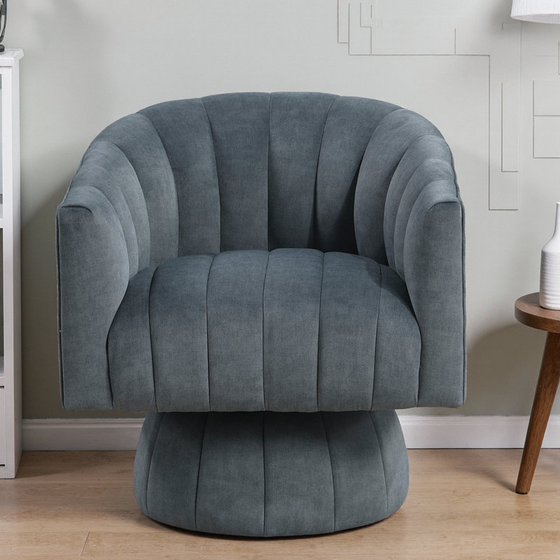 Fauteuil d'appoint pivotant en velours moderne - un confort luxueux pour votre espace de vie, Gris foncé