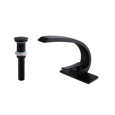 Single-Hole Single-Handle Bathroom Faucet With Drain Assembly