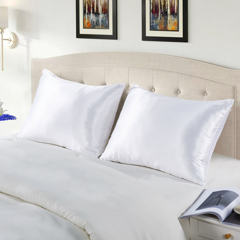 Silk Cotton Blend Pillowcase, Standard, White