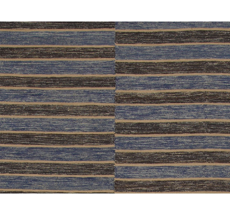 Striped Area Rug in Black/Blue