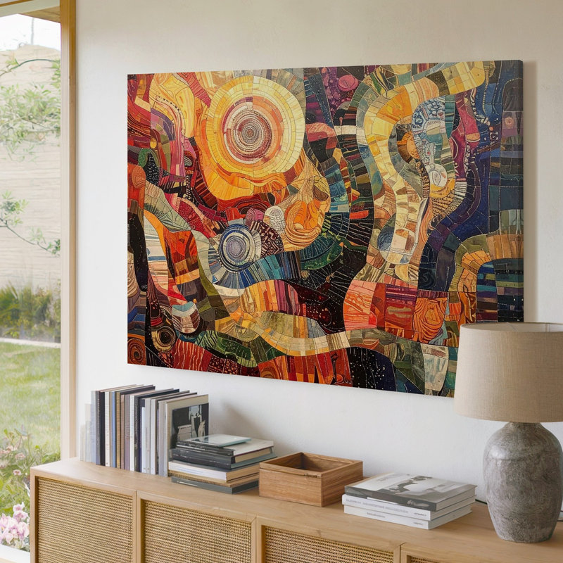 Toile, art mural, tapisserie abstraite, H 20 po x l 30 po