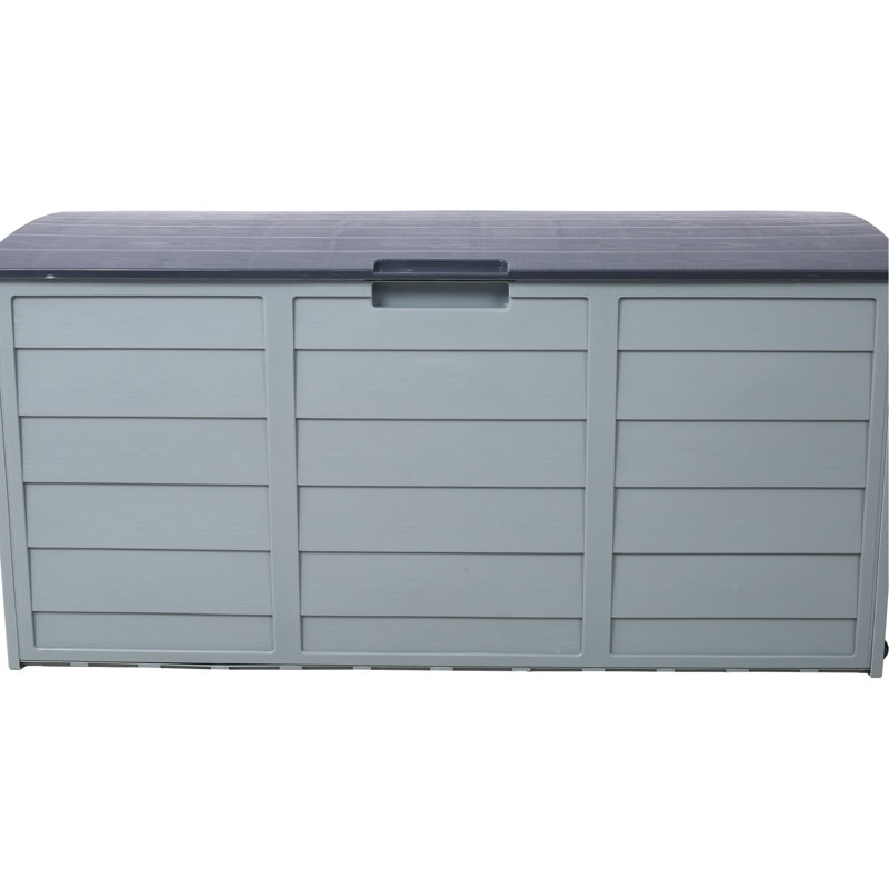 All Weather Pool Deck Storage Box - 75 Gallon Resin Shed With Wheels For Backyard Patio Organization Outdoor Use And Handles Patio, Garden, Garage