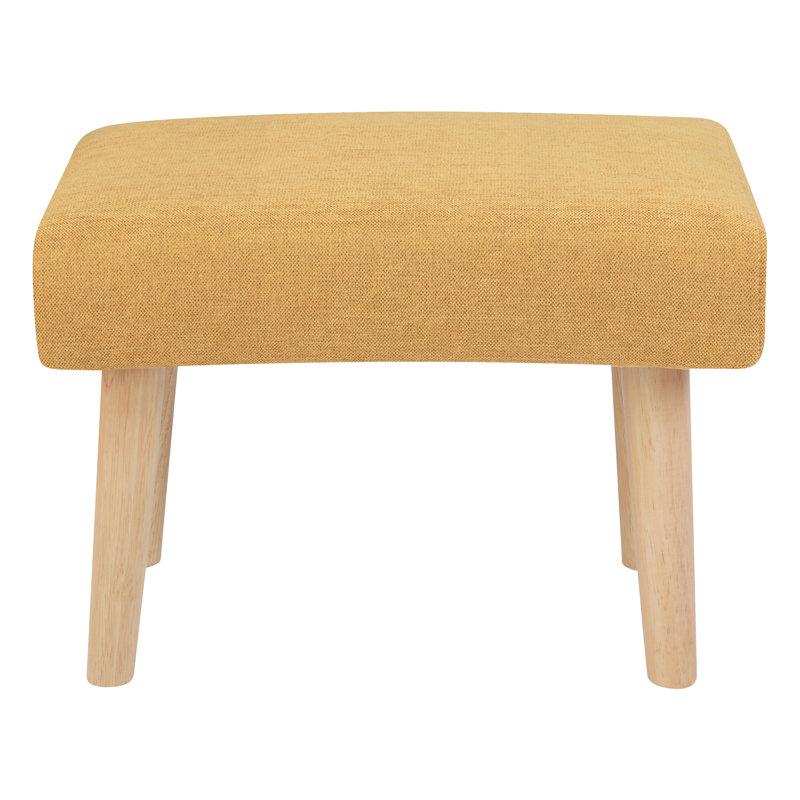 Saskia 50cm Wide Rectangle Footstool Ottoman, Yellow