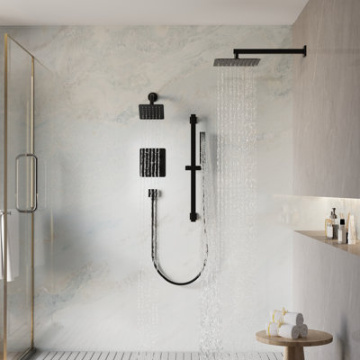 3-Function Dual Shower System with Rainfall, Adjustable Head and Handheld Wand(Valve Included)