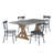 Cann Rustic Pine Frame Concrete Veneer Top Dining Table Set - Full Concrete Veneer Top Table And 4 Chairs-1737877957