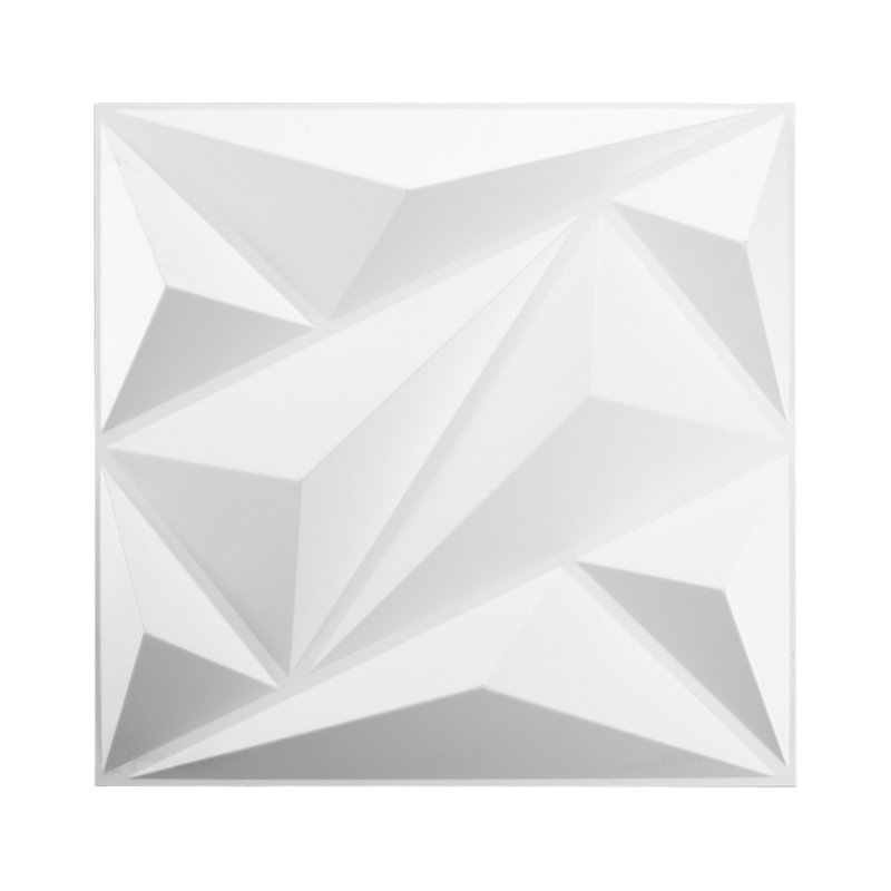 Nori 50 cm x 50 cm Vinyl 3D Wall Panel in White/Grey (12-pack)