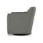 Fauteuil d'appoint pivotant Leena, polyester gris, accoudoirs style abri, bois noir