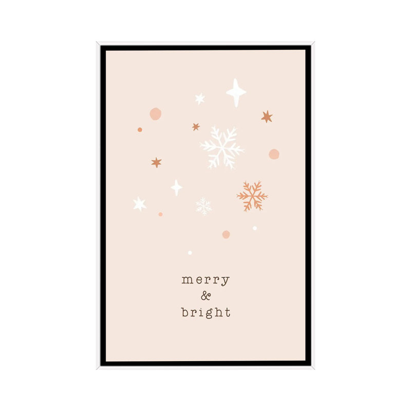"Merry & Bright" par Orara studio, reproduction d’art, Toile blanche encadrée, Pas de tapis, H 26 po x l 18 po x 1,5 po