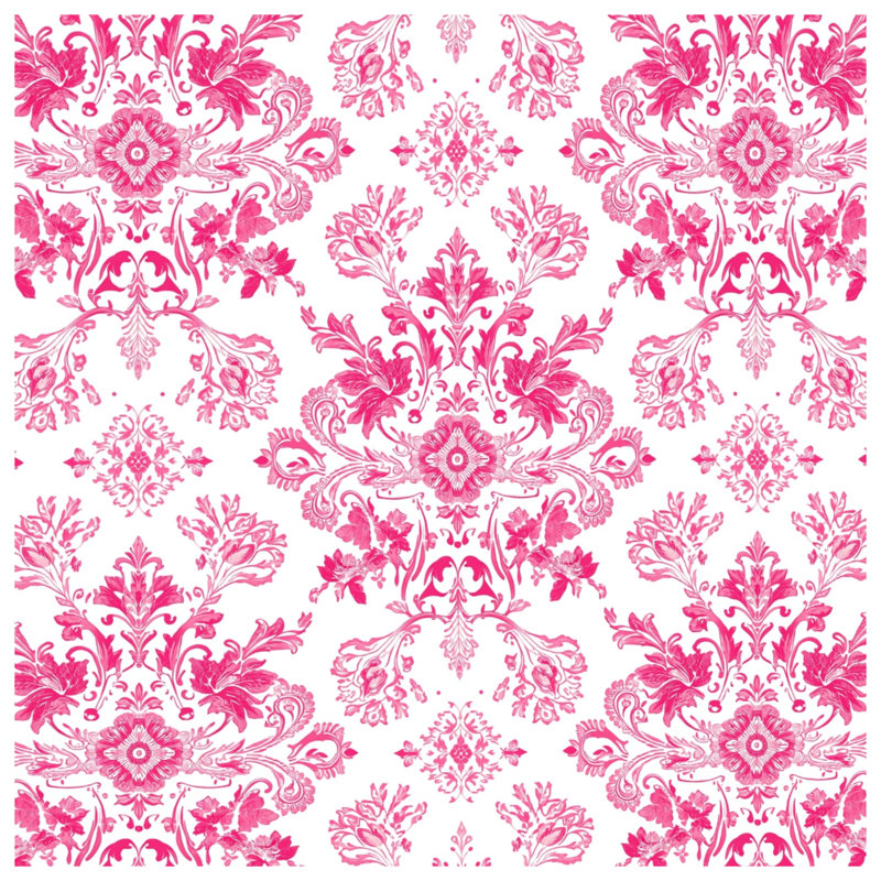 Couvertures damassées florales roses, L 50 po x H 60 po