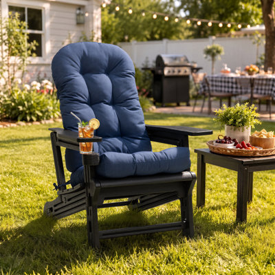 Ensemble de chaises d'extérieur en PEHD Adirondack avec coussins amovibles et porte-gobelet