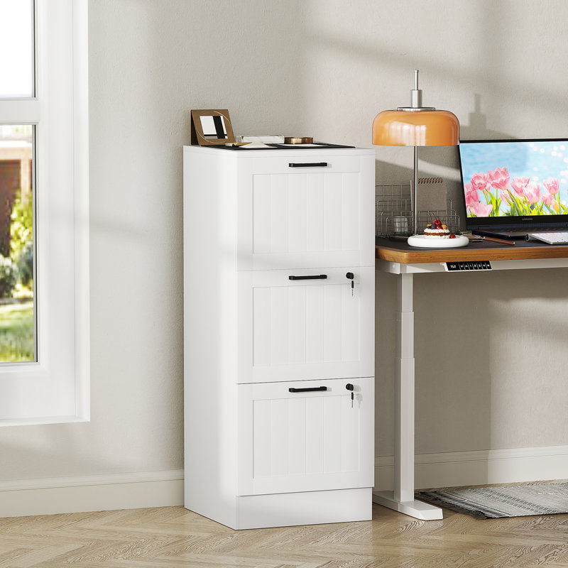40cm Wide 3 -Drawer File Cabinet, White