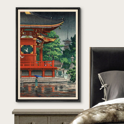 Asakusa Kannon Temple by Tsuchiya Koitsu Ukiyo-e, Japanese Asian Style Vintage Pictures, Giclee Canvas Digital Print Framed Wall Art