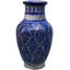 Vase de table intérieur / extérieur bleu / blanc 9,5 po