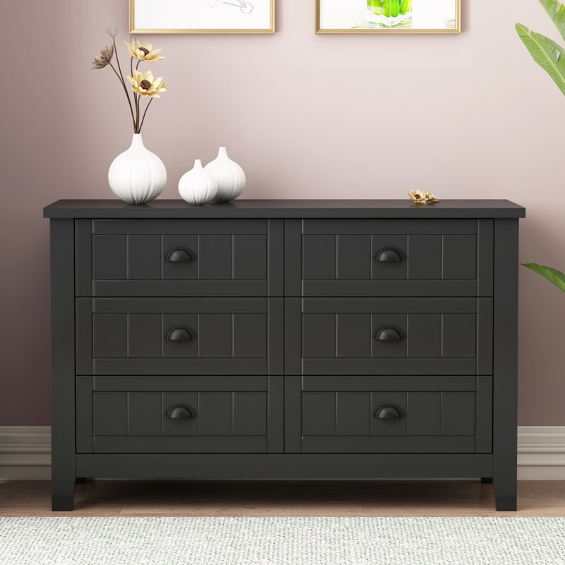 Commode d'appoint en bois avec tiroirs Chatillon, Noir