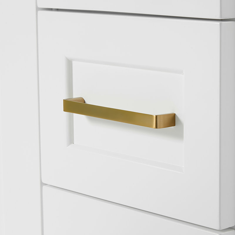37 IN.  Single Bathroom Vanity, White, Rectangular, Right
