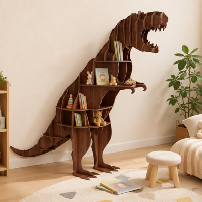 Présentoir de bibliothèque en forme d'animal, étagère de rangement créative en bois de style nordique, organisateur de livre pour enfants et support décoratif pour chambre d'enfant, salle de jeux et salon