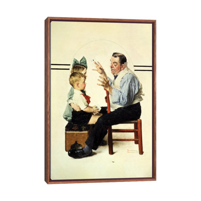 Magicien avec deux enfants - impression d'art mural
