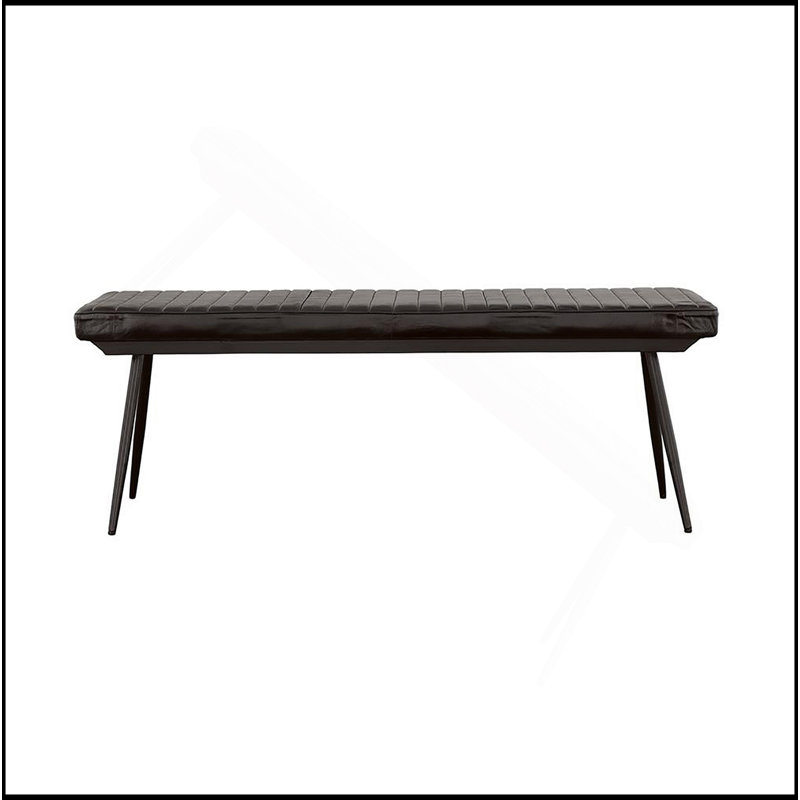 Banc à coussins espresso et capitonné noir