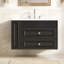 Meuble-lavabo mural 30 po, armoire de rangement flottante avec 2 tiroirs, lavabo simple en céramique à 3 trous, armoire moderne. Noir-923130734