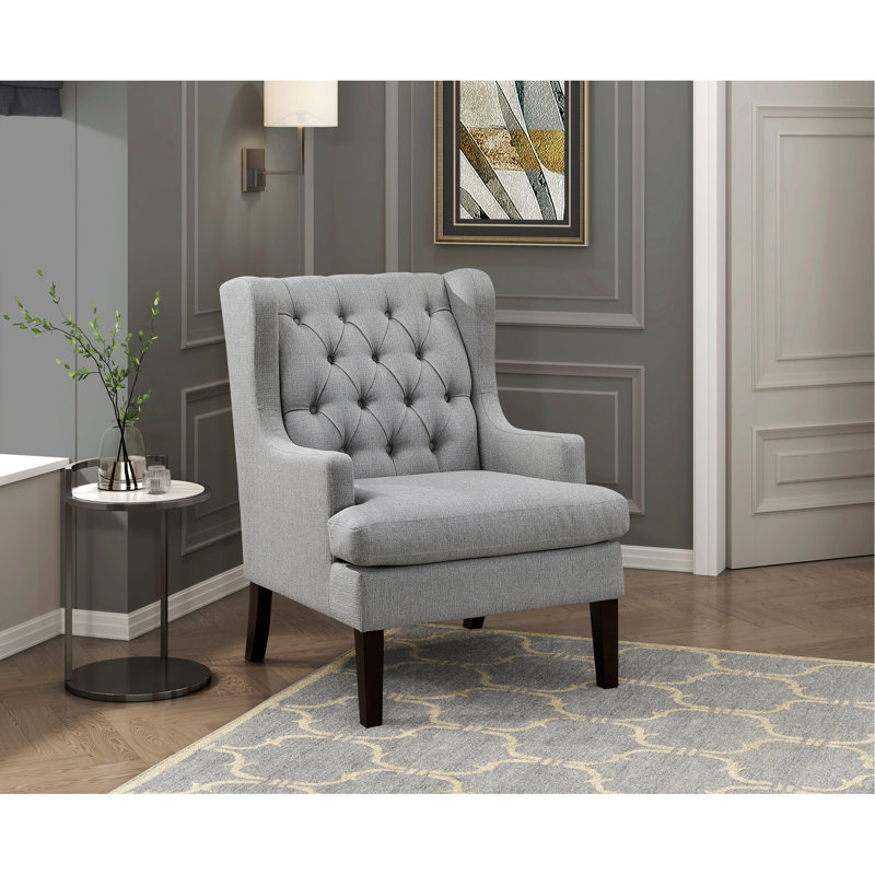 Chaise d'appoint texturée grise avec structure en contreplaqué et housse de coussin amovible, Gris
