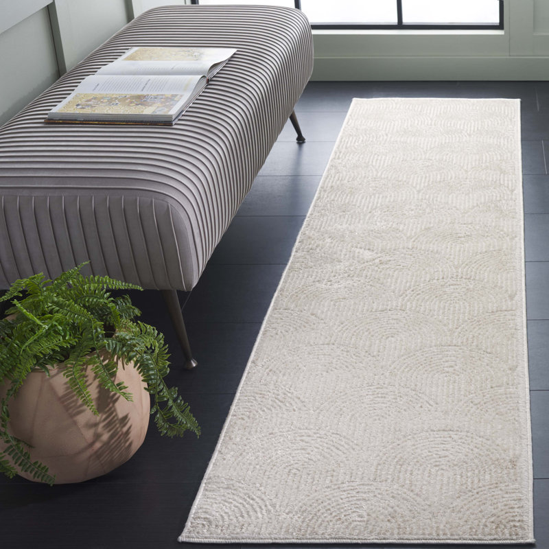 Tapis ivoire / beige Maya 102, Tapis de couloir 2 pi x 8 pi