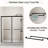 60 In. W X H Double Sliding Shower Door, Semi - , Matte Black, Tempered Glass, Keeps Bathroom Organized Leak Proof Design