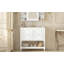 Ensemble de meuble-lavabo 36 po avec ensemble de meuble-lavabo, lavabo en céramique encastré, ensemble de meuble-lavabo autoportant avec 4 tiroirs, armoire de salle de bain avec cadre en bois massif, blanc