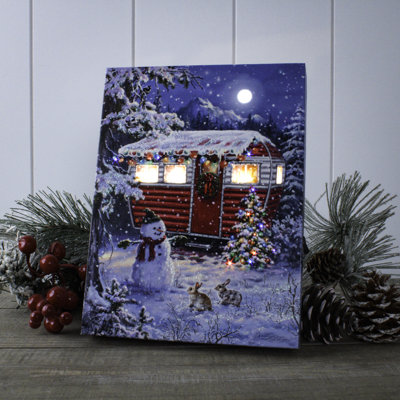 Wynona - Snowy Retreat 8x6 Lighted Tabletop Canvas