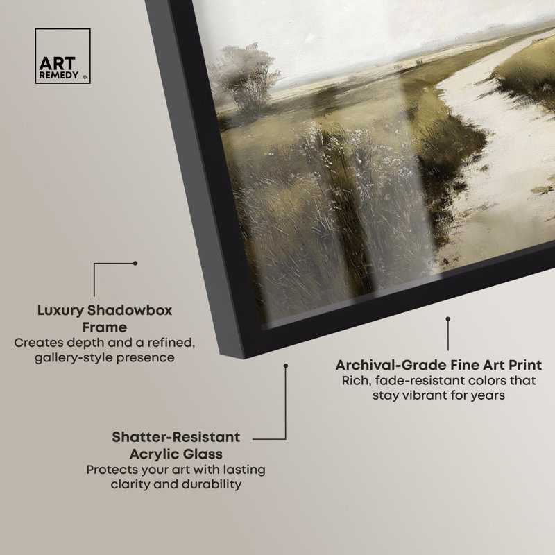 «Grassline Reflections Shadowbox Print» par Art Remedy, H 25 po x l 31 po, Noir