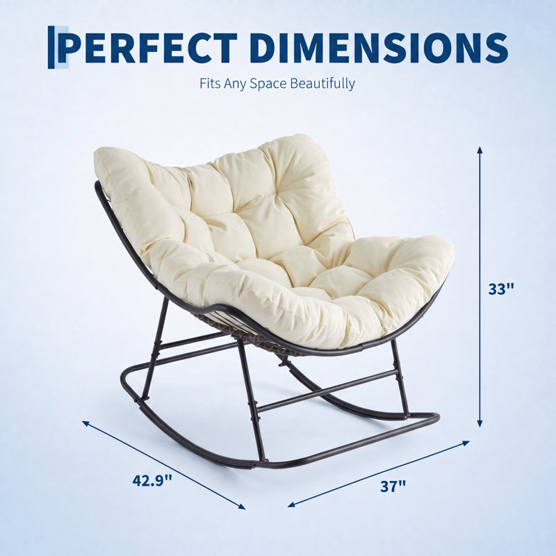 Fauteuil à bascule Papasan, Beige