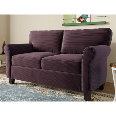 57” Easy Assembly Upholstered Loveseat Sofa