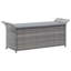Banc de rangement en rotin PE gris de 138 cm (54,3 pouces), coussin foncé, structure en acier, revêtement imperméable, pour terrasse extérieure-475445797-475445803