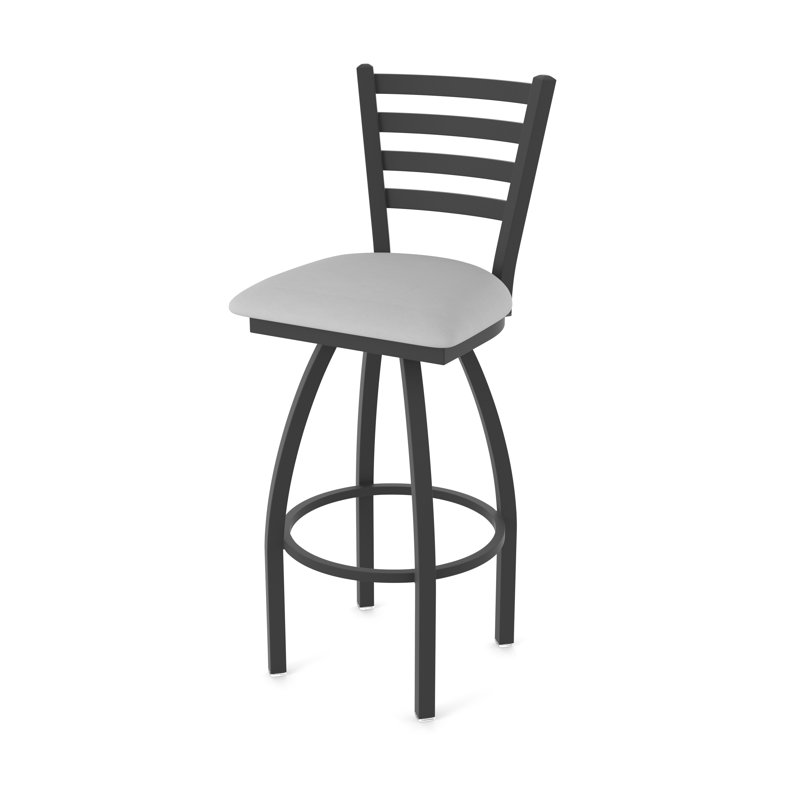 Tabouret pivotant Jackie, Noir froissé, Vinyle - gris Folkstone Canter, Tabouret de comptoir (siège d'une hauteur de 25 p