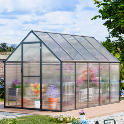 Polycarbonate Heavy Duty Aluminum Frame Greenhouse With Ventilation And Rain Gutter Walk-in Green House for Sunroom Patio Backyard