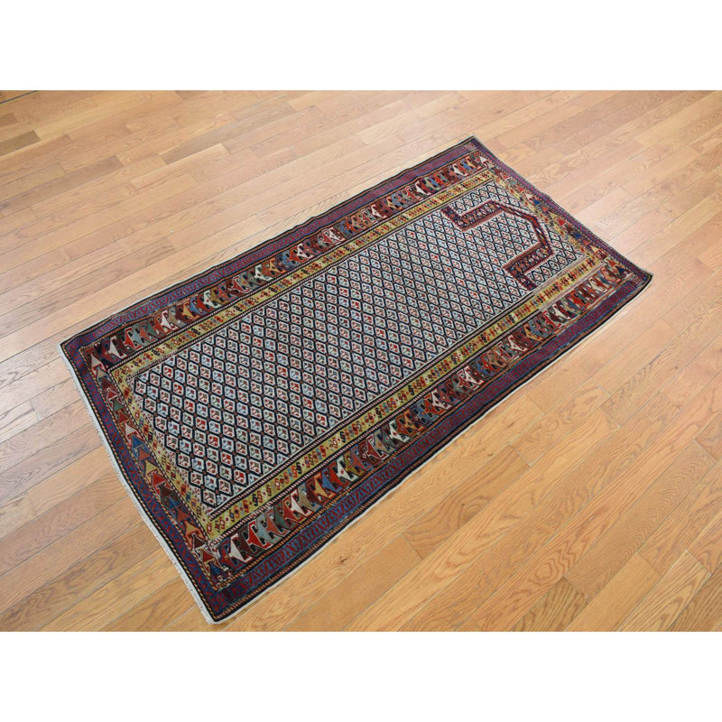 Carleon One-of-a-Kind Rectangle 3'1" X 6' 1910s Wool Area Rug Ivory