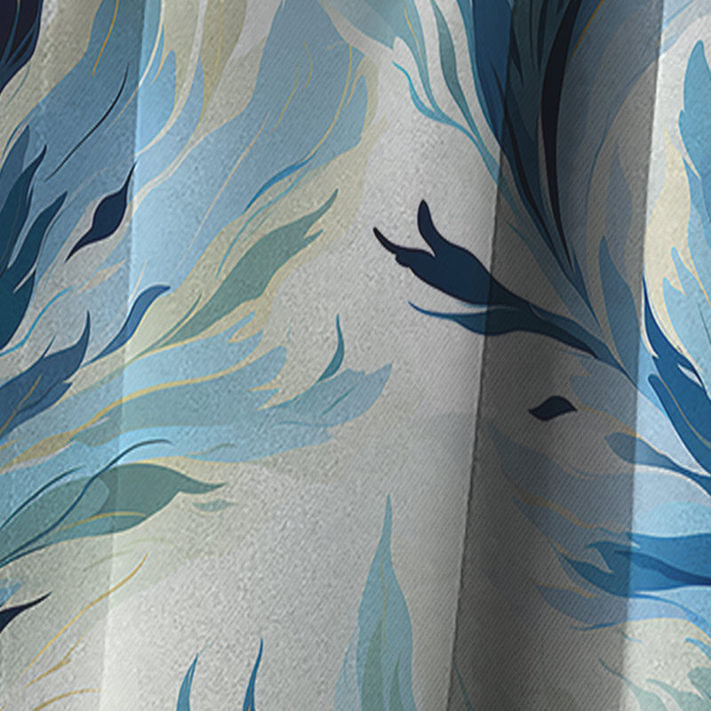 Ikat Breeze bleu et blanc - Rideau Ikat - Rideau occultant - 1 panneau, L 52 po x L 84 po